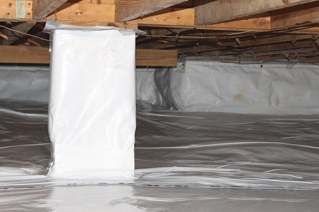 Newly encapsulated and conditioned crawl space